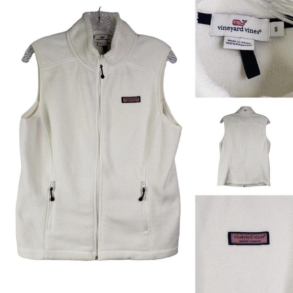 Vineyard Vines Full Zip Fleece Vest Women’s Small White Whale Logo Martha Vine - Picture 1 of 9